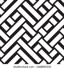 Monochrome geometric pattern. Vector seamless pattern. Monochrome geometric pattern from intersecting lines. 