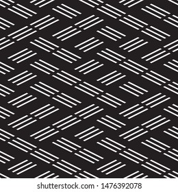 Monochrome geometric pattern. Vector seamless pattern. Monochrome geometric pattern from intersecting lines. 