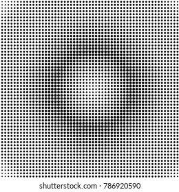 Monochrome geometric round abstract  pattern. Halftone dots background. Modern dotted template vector illustration for design, covers,  textile, print clothing, wallpaper