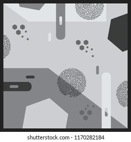 Monochrome geometric scarf motif