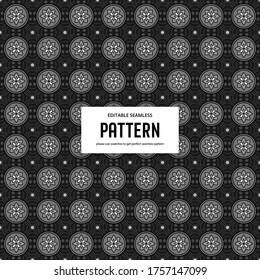 Monochrome geometric seamless editable pattern ornament