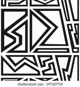 monochrome geometric seamless pattern