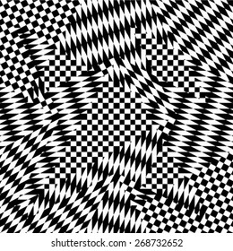 Monochrome geometric seamless pattern.