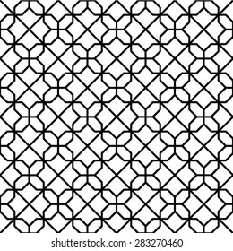 Monochrome geometric seamless pattern.