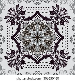 Monochrome geometric seamless pattern