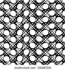 Monochrome geometric seamless pattern.