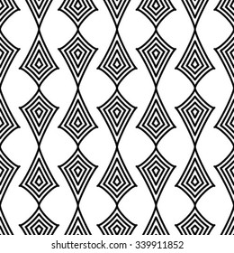 Monochrome geometric seamless pattern.