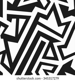 Monochrome geometric seamless pattern.