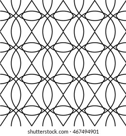 Monochrome geometric seamless pattern.