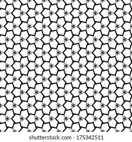 Monochrome Geometric Seamless Pattern. Black and white style pattern. Sharp shapes