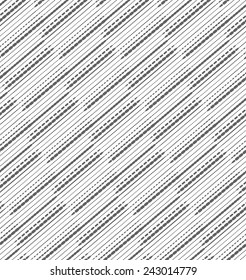 Monochrome geometric seamless pattern.  diagonal stripes seamless ornament.