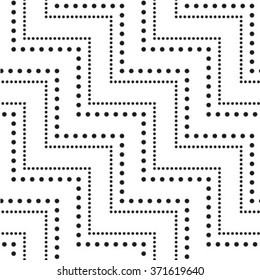 Monochrome geometric seamless pattern with dots