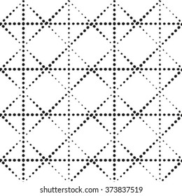 Monochrome geometric seamless pattern with dots