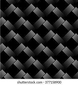 Monochrome geometric seamless pattern with dots