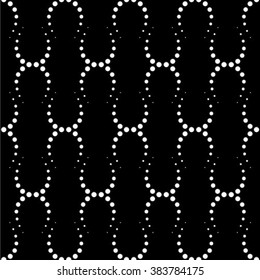 Monochrome geometric seamless pattern with dots