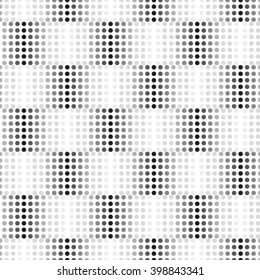 Monochrome geometric seamless pattern with dots