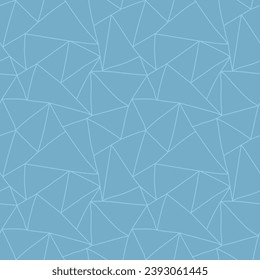 Monochrome geometric seamless pattern of hand drawn teal triangles. Minimalist suerface design for packaging and decoration