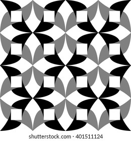 Monochrome geometric seamless pattern. Vector illustration