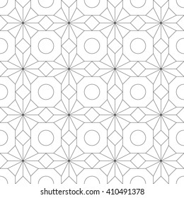 Monochrome geometric seamless pattern. Vector illustration