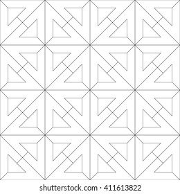 Monochrome geometric seamless pattern. Vector illustration