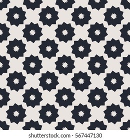 Monochrome geometric seamless vector pattern