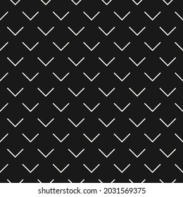 Monochrome geometric simple black minimalistic pattern. Diagonal thin lines and v-shaped figure. Can be used as fabric, branding package, wallpaper, paper, background or texture, print, textile, cloth