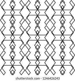 Monochrome Geometric Texture. Seamless Background. Ethnic seamless pattern. Design for prints, decoration, textile. Vector Modern Geometric print. Fashion graphic. Background design. 