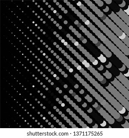 Monochrome geometric vector background. Abstract halftone illustration pattern. Vintage texture