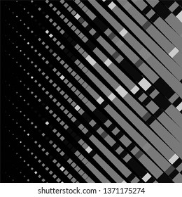 Monochrome geometric vector background. Abstract halftone illustration pattern. Vintage texture