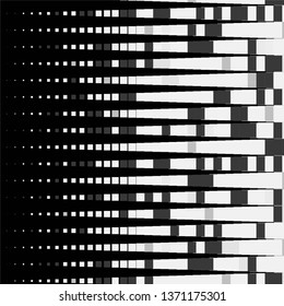 Monochrome geometric vector background. Abstract halftone illustration pattern. Vintage texture