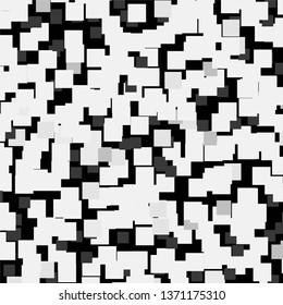 Monochrome geometric vector background. Abstract halftone illustration pattern. Vintage texture