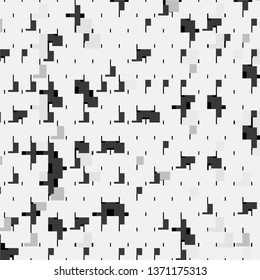 Monochrome geometric vector background. Abstract halftone illustration pattern. Vintage texture