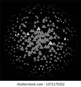 Monochrome geometric vector background. Abstract halftone illustration pattern. Vintage texture