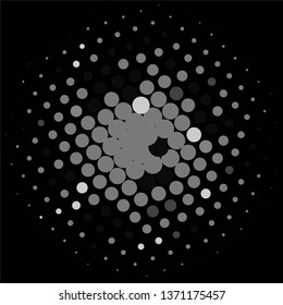 Monochrome geometric vector background. Abstract halftone illustration pattern. Vintage texture