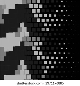 Monochrome geometric vector background. Abstract halftone illustration pattern. Vintage texture