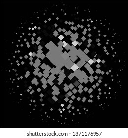 Monochrome geometric vector background. Abstract halftone illustration pattern. Vintage texture