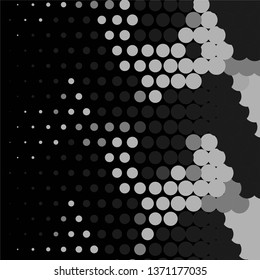 Monochrome geometric vector background. Abstract halftone illustration pattern. Vintage texture