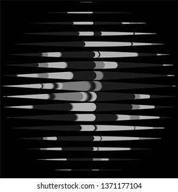 Monochrome geometric vector background. Abstract halftone illustration pattern. Vintage texture