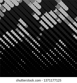 Monochrome geometric vector background. Abstract halftone illustration pattern. Vintage texture