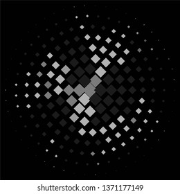 Monochrome geometric vector background. Abstract halftone illustration pattern. Vintage texture