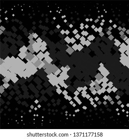 Monochrome geometric vector background. Abstract halftone illustration pattern. Vintage texture