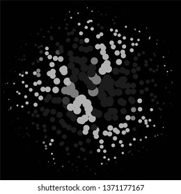 Monochrome geometric vector background. Abstract halftone illustration pattern. Vintage texture