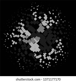 Monochrome geometric vector background. Abstract halftone illustration pattern. Vintage texture