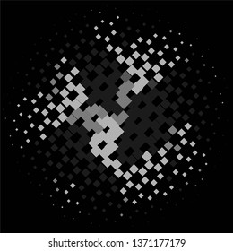 Monochrome geometric vector background. Abstract halftone illustration pattern. Vintage texture