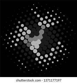 Monochrome geometric vector background. Abstract halftone illustration pattern. Vintage texture