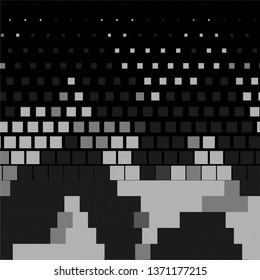 Monochrome geometric vector background. Abstract halftone illustration pattern. Vintage texture