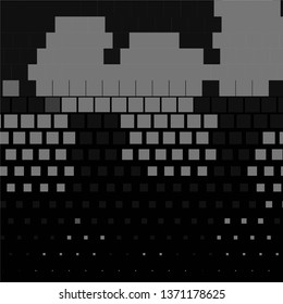 Monochrome geometric vector background. Abstract halftone illustration pattern. Vintage texture