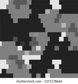 Monochrome geometric vector background. Abstract halftone illustration pattern. Vintage texture