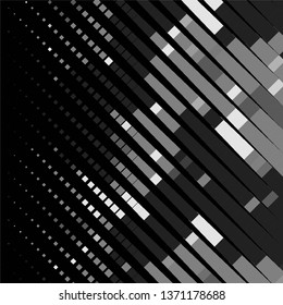 Monochrome geometric vector background. Abstract halftone illustration pattern. Vintage texture