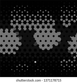 Monochrome geometric vector background. Abstract halftone illustration pattern. Vintage texture
